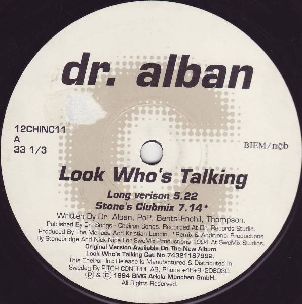 Dr. Alban - Look Who's Talking | Cheiron (12CHINC11) - main Dr. Alban - Look Who's Talking | Cheiron (12CHINC11) - main