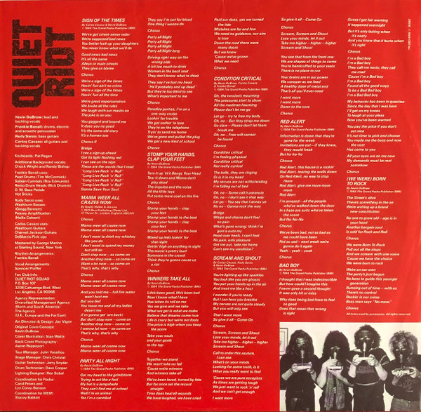 Quiet Riot - Condition Critical [Vinyl] | Pasha (PASHA 9) - 5