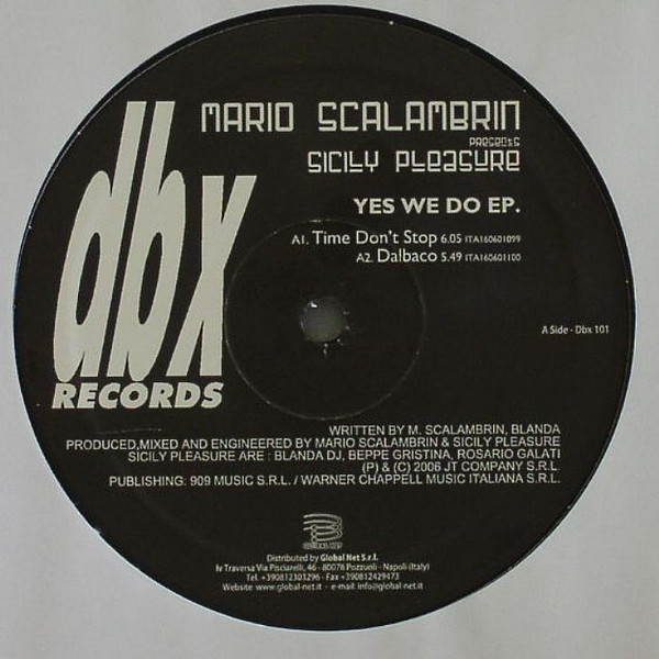 Mario Scalambrin Presents Sicily Pleasure - Yes We Do EP. | DBX Records (DBX 101) - main Mario Scalambrin Presents Sicily Pleasure - Yes We Do EP. | DBX Records (DBX 101) - main
