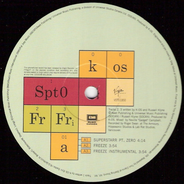 K-OS - Superstarr / Freeze | Virgin (VSTDJ 1850) - main