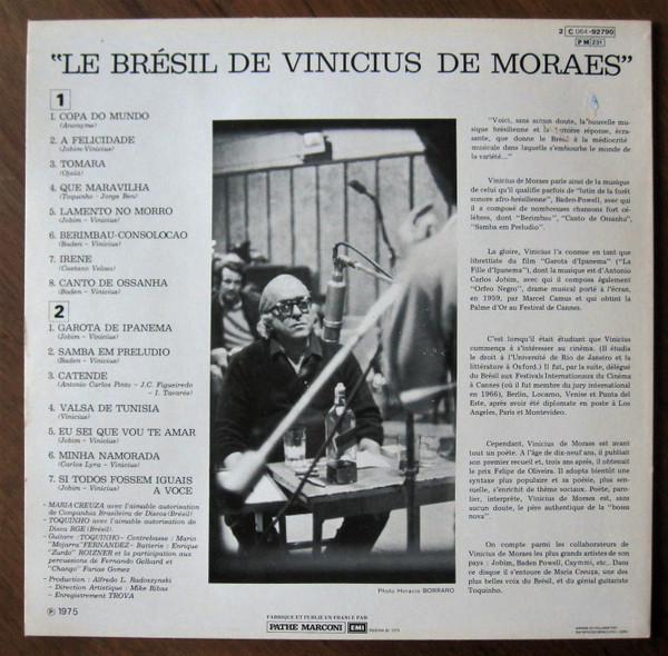 Vinicius De Moraes Avec Maria Creuza Et Toquinho - Le Brésil De Vinicius De Moraes | Columbia (2C 064-92790) - 2 Vinicius De Moraes Avec Maria Creuza Et Toquinho - Le Brésil De Vinicius De Moraes | Columbia (2C 064-92790) - 2
