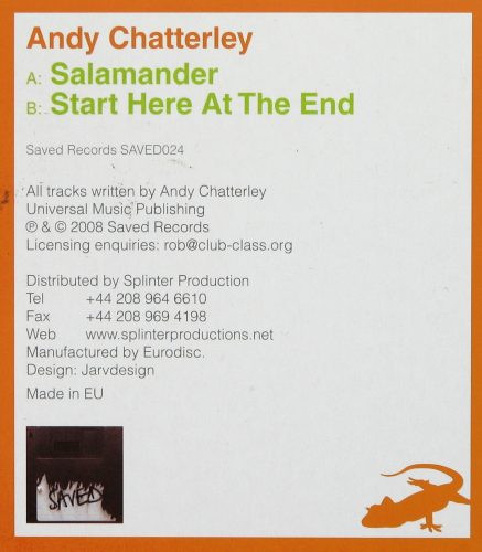 Andy Chatterley - Salamander EP | Saved Records (SAVED024) - 2