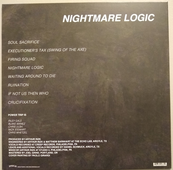 Power Trip - Nightmare Logic [Vinyl] | Southern Lord (LORD 236) - 2