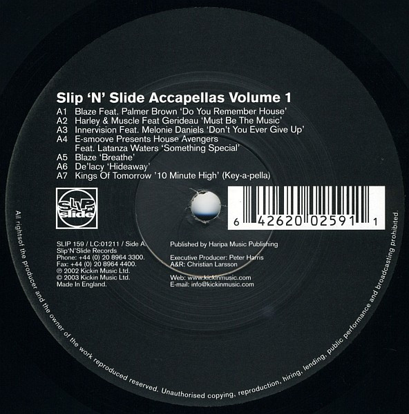 Various - Slip 'n' Slide Accapellas Volume 1 | Slip 'n' Slide (SLIP 159) - main Various - Slip 'n' Slide Accapellas Volume 1 | Slip 'n' Slide (SLIP 159) - main