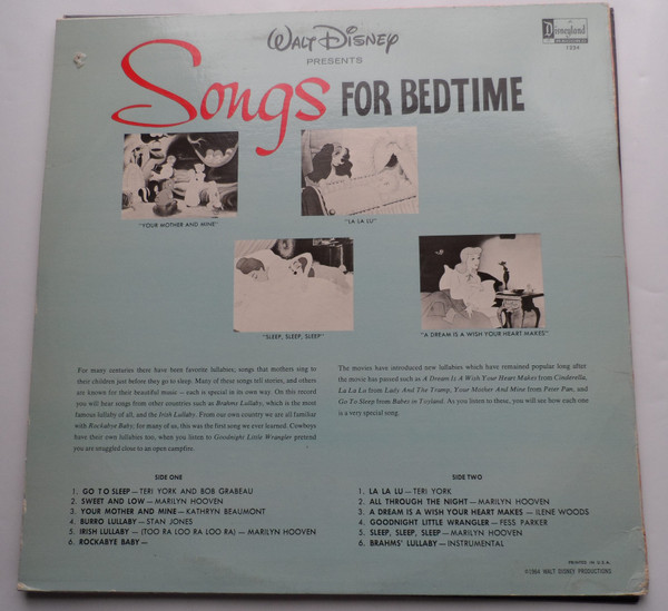 Various - Walt Disney Presents Songs For Bedtime | Disneyland (1224) - 2
