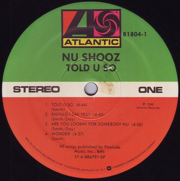 Nu Shooz - Told U So | Atlantic (81804-1) - 4 Nu Shooz - Told U So | Atlantic (81804-1) - 4