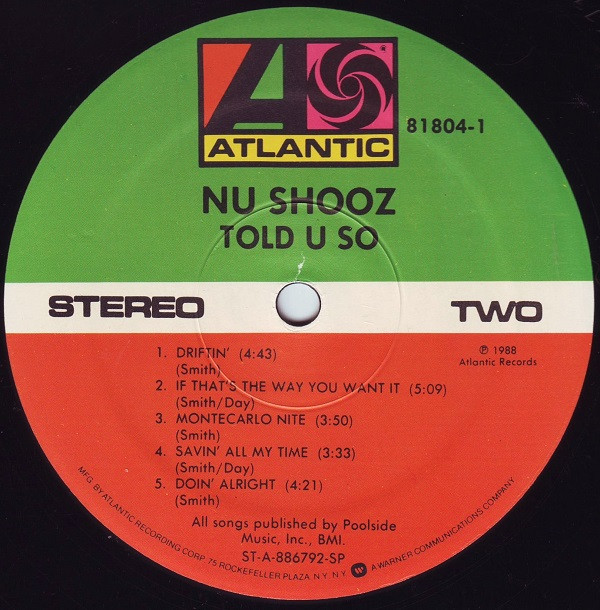 Nu Shooz - Told U So | Atlantic (81804-1) - 5 Nu Shooz - Told U So | Atlantic (81804-1) - 5