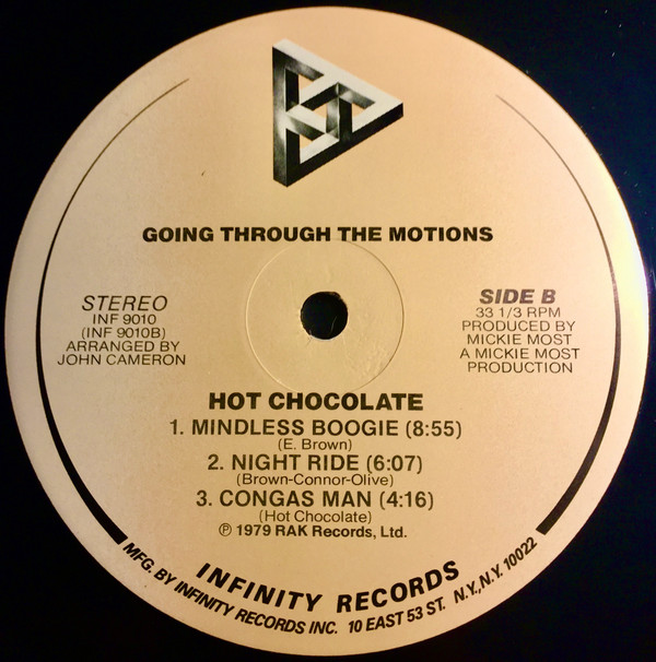 Hot Chocolate - Going Through The Motions | Infinity Records (INF 9010) - 4 Hot Chocolate - Going Through The Motions | Infinity Records (INF 9010) - 4