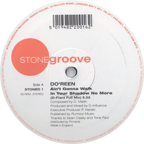 Do'Reen - Ain't Gonna Walk In Your Shadow No More | Stone Groove Records (STONED 1) - main