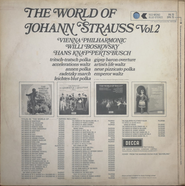 The World Of Johann Strauss Vol. 2