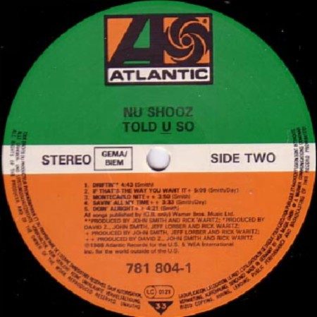 Nu Shooz - Told U So | Atlantic (781 804-1) - 4