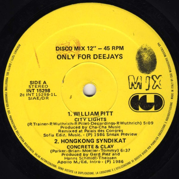 William Pitt / Hongkong Syndikat / Paul Jackson - City Lights / Concrete & Clay / The Story Of Gone With The Wind | CGD (INT 15298) - main