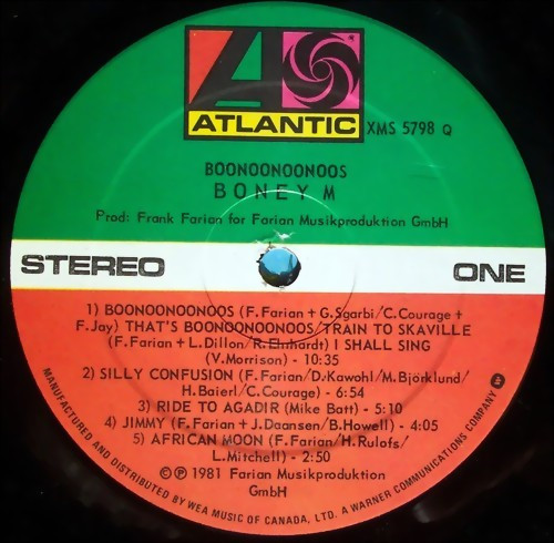 Boney M. - Boonoonoonoos [Vinyl] | Atlantic (XMS 5798) - 3