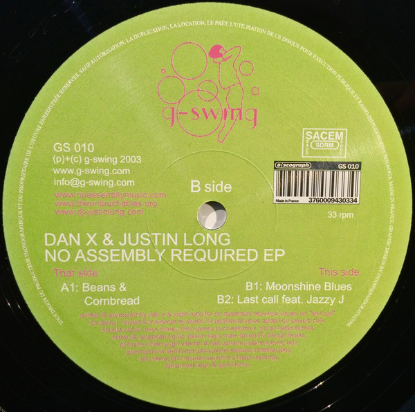 Dan X & Justin Long - No Assembly Required EP | G-Swing (GS 010) - main