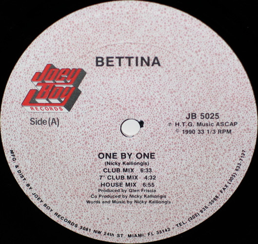 Bettina - One By One | Joey Boy Records (JB 5025) - 3