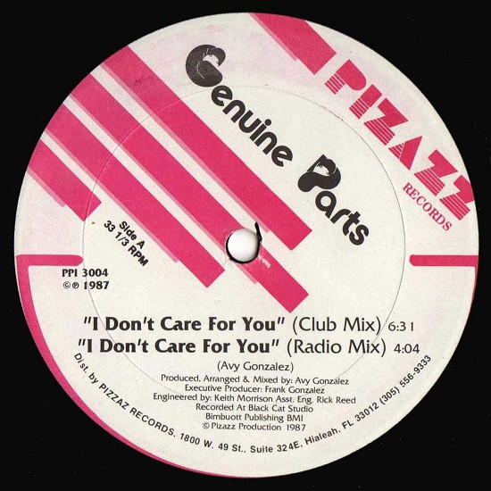 Genuine Parts - I Don't Care For You | Pizazz Records (PPI 3004) - main Genuine Parts - I Don't Care For You | Pizazz Records (PPI 3004) - main