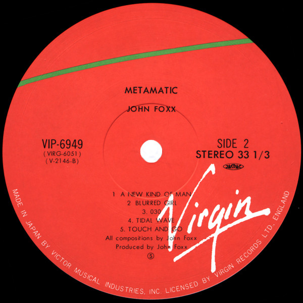 John Foxx - Metamatic LP JAPAN | Virgin (VIP 6949) - 4