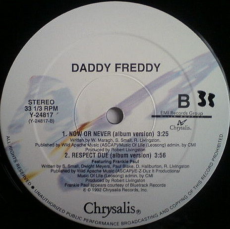 Daddy Freddy - Respect Due | Chrysalis (Y-24817) - 3 Daddy Freddy - Respect Due | Chrysalis (Y-24817) - 3