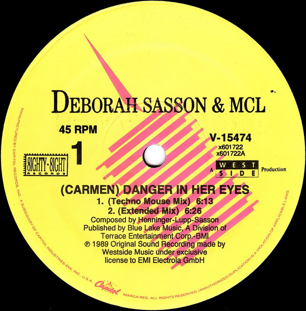 Deborah Sasson & MCL (Micro Chip League) - (Carmen) Danger In Her Eyes | Capitol Records (V-15474) - 3