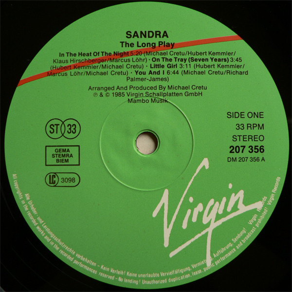 Sandra - The Long Play | Virgin (207 356-630) - 3