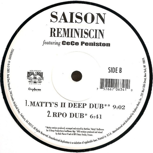 Saison Featuring CeCe Peniston - Reminiscin | Holyfield's Real Deal Records (757667063410) - 4 Saison Featuring CeCe Peniston - Reminiscin | Holyfield's Real Deal Records (757667063410) - 4