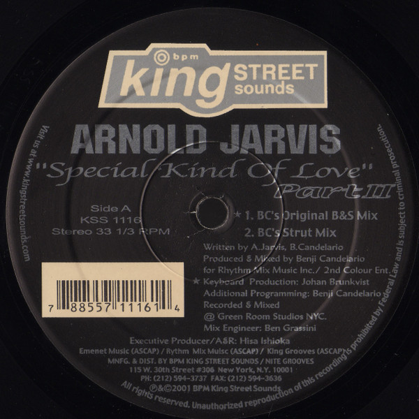 Arnold Jarvis - Special Kind Of Love (Part II) | BPM King Street Sounds (KSS 1116) - 3