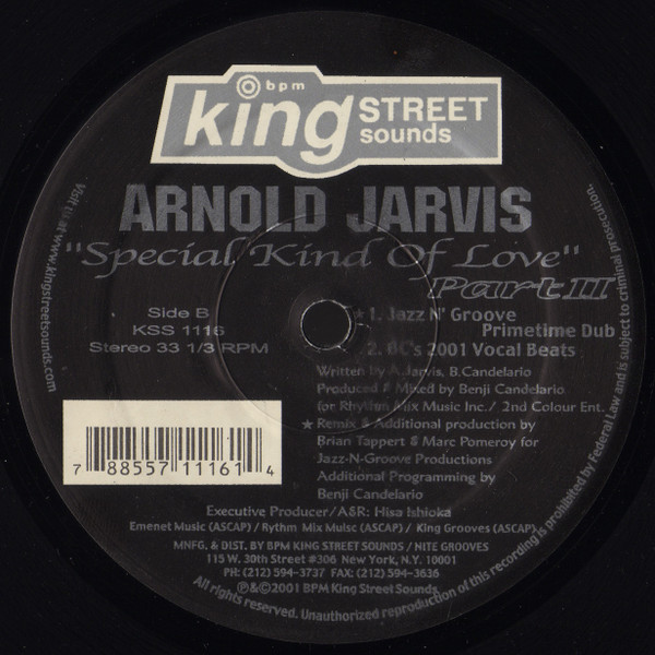Arnold Jarvis - Special Kind Of Love (Part II) | BPM King Street Sounds (KSS 1116) - 4