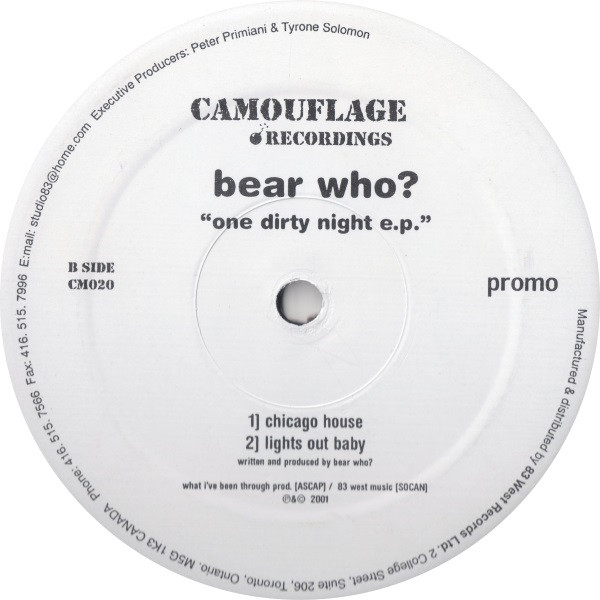 Bear Who ? - One Dirty Night E.P. | Camouflage Recordings (CM020) - 2 Bear Who ? - One Dirty Night E.P. | Camouflage Recordings (CM020) - 2