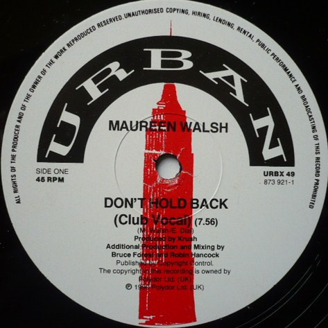 Maureen Walsh - Don't Hold Back | Urban (URBX 49) - 3