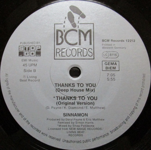 Sinnamon - Thanks To You | BCM Records (BCM 12212) - 4 Sinnamon - Thanks To You | BCM Records (BCM 12212) - 4