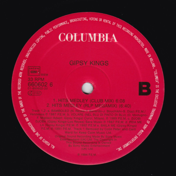 Gipsy Kings - Summer Mixes - Hits Medley | Columbia (COL 660602 6) - 4