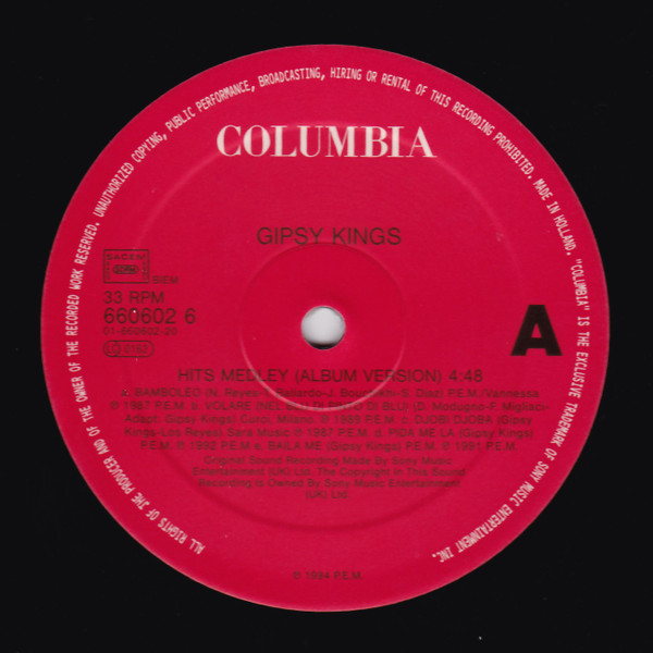 Gipsy Kings - Summer Mixes - Hits Medley | Columbia (COL 660602 6) - 3