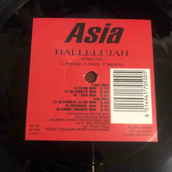 Asia - Hallelujah | D-Boy Records (DB 022) - 3