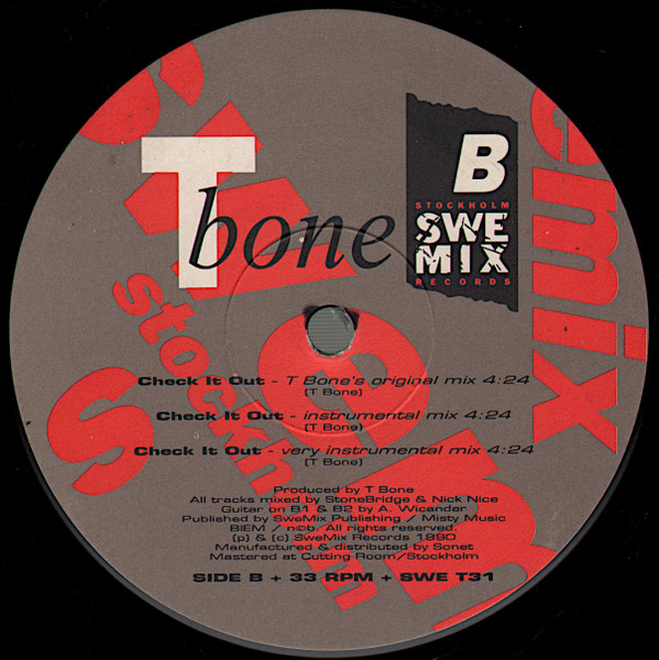 T Bone - Check It Out | SweMix Records (SWE T31) - 3 T Bone - Check It Out | SweMix Records (SWE T31) - 3