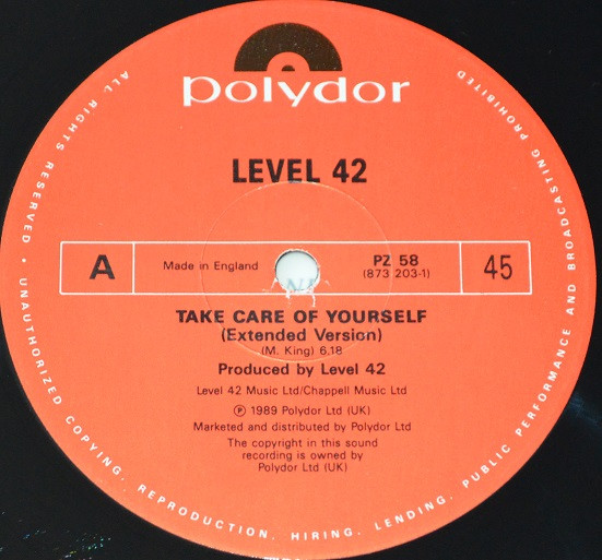 Level 42 - Take Care Of Yourself | Polydor (PZ 58) - 3