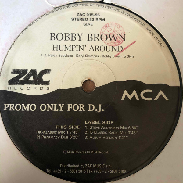 Bobby Brown - Humpin' Around | ZAC Records (ZAC 015-95)