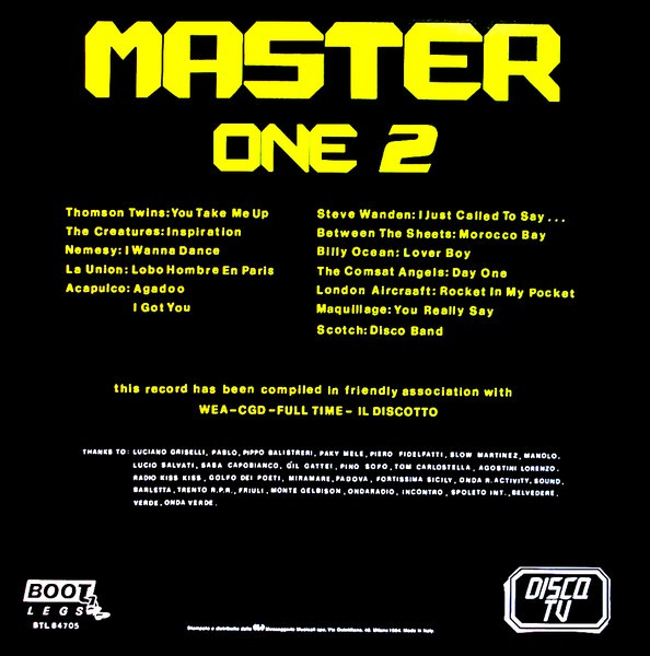 Various - Master One 2 | Bootlegs (BTL 84705) - 2
