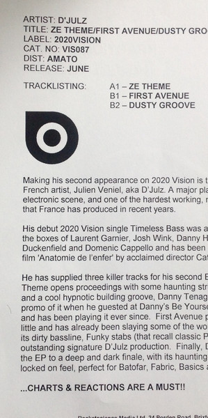 D'Julz - Ze Theme | 20:20 Vision (VIS087) - 3 D'Julz - Ze Theme | 20:20 Vision (VIS087) - 3