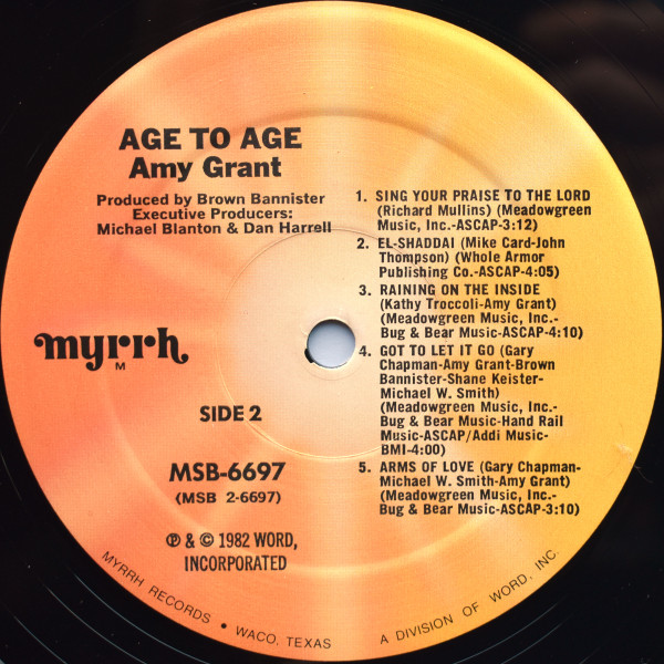 Amy Grant - Age To Age | Myrrh (MSB-6697) - 4