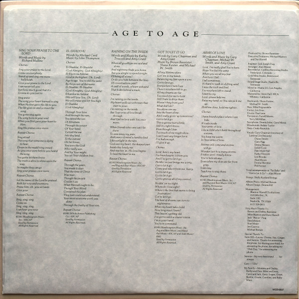 Amy Grant - Age To Age | Myrrh (MSB-6697) - 5