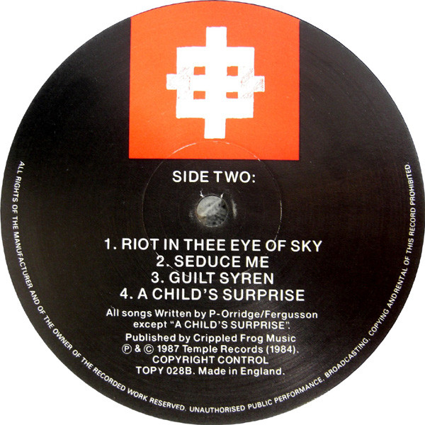 Psychic TV - Live In Toronto | Temple Records (TOPY 028) - 4 Psychic TV - Live In Toronto | Temple Records (TOPY 028) - 4