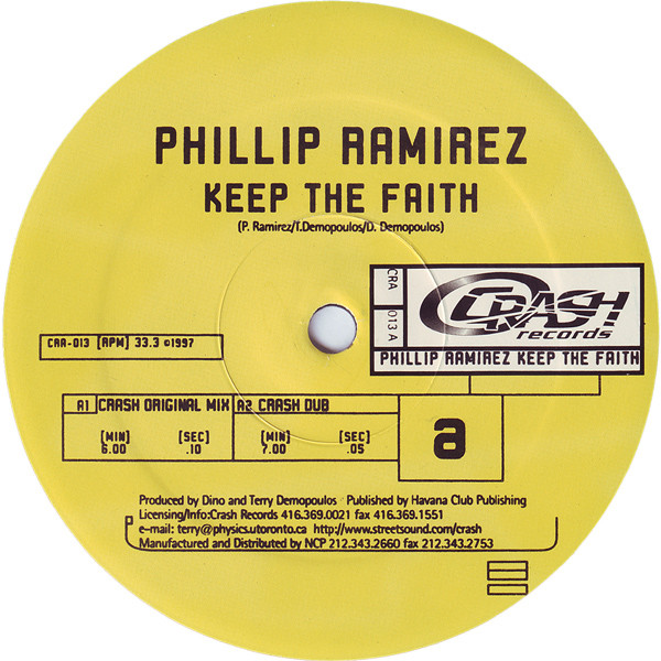 Phillip Ramirez - Keep The Faith | Crash Records (CRA-013) - main Phillip Ramirez - Keep The Faith | Crash Records (CRA-013) - main