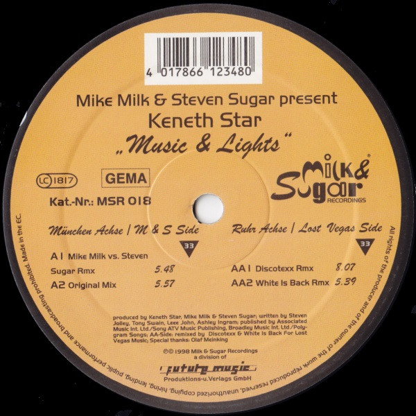 Keneth Star - Music & Lights | Milk & Sugar Recordings (MSR 018) - main Keneth Star - Music & Lights | Milk & Sugar Recordings (MSR 018) - main