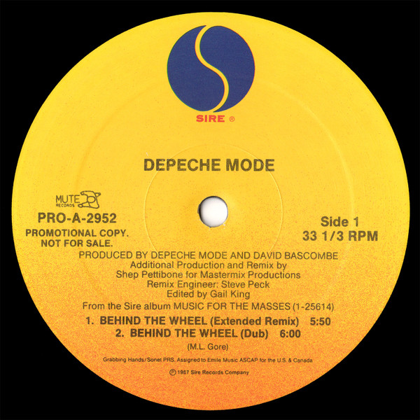 Depeche Mode - Behind The Wheel (Extended Remix) | Sire (PRO-A-2952) - main