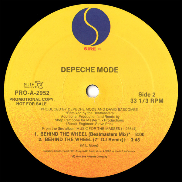 Depeche Mode - Behind The Wheel (Extended Remix) | Sire (PRO-A-2952) - 2