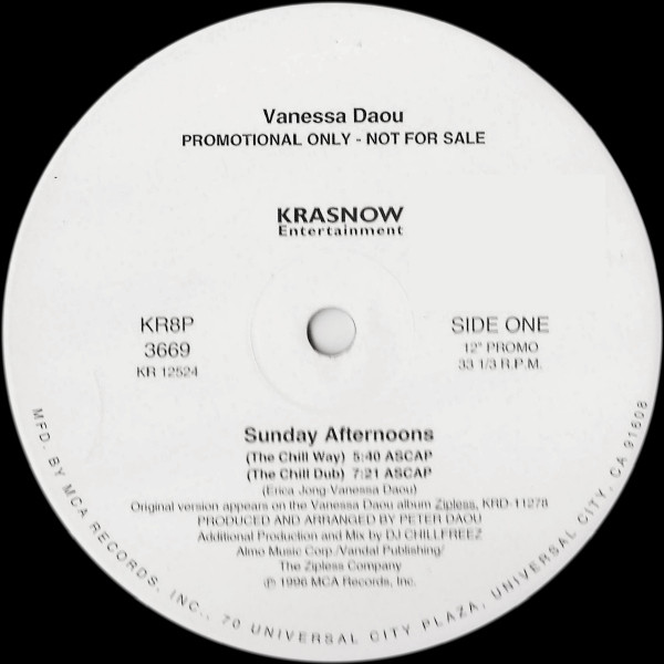 Vanessa Daou - Sunday Afternoons | Krasnow Entertainment (KR8P 3669)