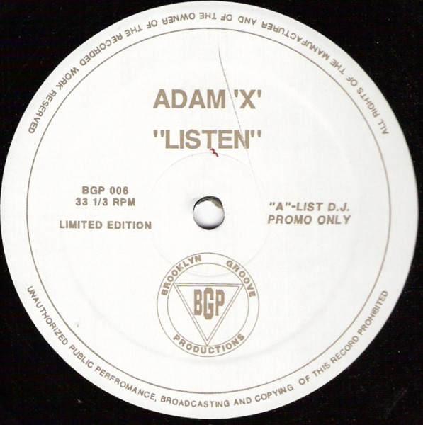 Adam X - Listen | Brooklyn Groove Productions (BGP 006) - 2
