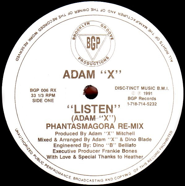 Adam X - Listen | Brooklyn Groove Productions (BGP 006) - main