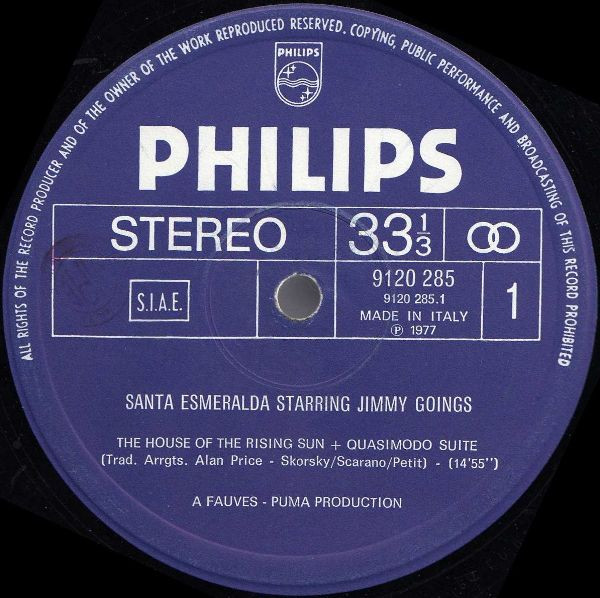 Santa Esmeralda Starring Jimmy Goings - The House Of The Rising Sun | Philips (9120 285) - 2