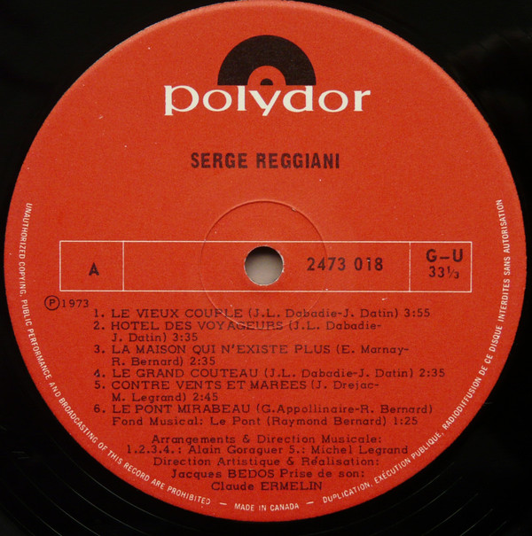Serge Reggiani - Serge Reggiani | Polydor (2473 018) - 4 Serge Reggiani - Serge Reggiani | Polydor (2473 018) - 4